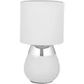 Produktbild: Relaxdays Tischlampe Eisen Silber Stoffschirm 32 cm x 18 cm 0,6 kg
