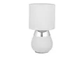 Produktbild: relaxdays Nachttischlampe Tischlampe mit Stoffschirm, Ein-/Ausschalter, ohne Leuchtmittel, silber
