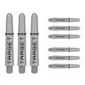 Produktbild: Target Darts Pro Grip Tag Shaft (9er Pack) Multipack Shafts, Profi Dart Zubehör, Dart Shaft Set – Schwarz & Grau, Länge: Kurz