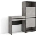 Produktbild: Konsolentisch, Flurtisch, Beistelltisch Für Eingang, 130x145x35 Cm, Mit Schublade, Schuhschrank, Moderner Stil, Zementgrau - Skraut Home