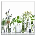 Produktbild: ARTland Spritzschutz Küchenrückwand aus Alu für Küche Herd Spüle 60x60 cm (BxH) mit Motiv Pflanzen Kräuter Gewürze Lavendel Basilikum Blumen H9KE