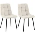Produktbild: 2er Set Esszimmerstuhl Tilde Cremeweiß Samt
