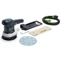 Produktbild: Festool Exzenterschleifer ETS 150/5 EQ (mit Schleifteller Ø 150 mm MULTI-JETSTREAM 2 (weich W-HT), Filterkassette, Schraubendreher)