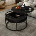 Produktbild: Vicco Couchtisch Marlo, 77 x 77 cm, Schwarz/Marmor-Weiß