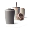 Produktbild: MAMEIDO Thermobecher 350 ml, dichter Kaffeebecher to go aus Edelstahl doppelwandig isoliert, auslaufsicher, Coffee to go Becher warmhaltend (Taupe Grey)