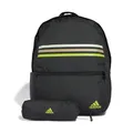 Produktbild: adidas Unisex Classic Horizontal 3-Stripes Backpack, BLACK/SOLAR SLIME, One size