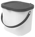 Produktbild: ROTHO Mülleimer ALBULA, Kunststoff, Anthrazit, Weiß, 6 Liter