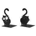 Produktbild: moses. Ed, The Cat Buchstützen 2er Set, Schwarze Katzen Buchstütze, Buchstä ...