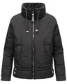 Produktbild: Navahoo leichte Damen Steppjacke kurze Übergangsjacke oversized mit Fledermausärmeln Luftzauber 14 Black Gr. XXL