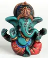 Produktbild: BUDDHAFIGUREN Ganesha Ganapati Ganesh Statue aus Resin 6,5 cm türkis