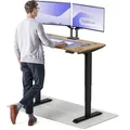 Produktbild: Desktronic Höhenverstellbarer Schreibtisch aus massivem Eichenholz (120x60cm) – Elektrisch höhenverstellbar mit flüsterleisem Dual-Motor & Touchscreen – Hohe Tragfähigkeit – Stehtisch HomePro