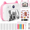 Produktbild: Sofortbildkamera Kinder,12MP 2.4 Zoll Bildschirm Kinderkamera Sofortbildkamera mit 32G Karte,Druckpapier & Farbigen Stiften,1080P Kamera Kinder Sofortdruck,Geschenk für Kinder 3-12 Jahren