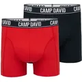 Produktbild: Boxershorts Packung, 2 Stk. im 2er- Pack mit Logobund, Gr. M - 2 Stk., red / navy, , 54355364-M 2 Stk.