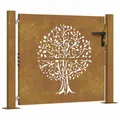 Produktbild: vidaXL Gartentor, Gartentür mit Bambus-Design, Abschließbar Hoftor Eingangstor für Garten Terrasse, Tor Zauntor Gartenpforte, 100x75 cm Cortenstahl