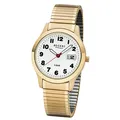 Produktbild: Regent Herren-Armbanduhr gold Analog F-1017 Edelstahl-Armband URF1017