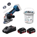 Produktbild: Bosch Akku-Winkelschleifer GWS18V-8 Karton - 2x5Ah - GAL18V-160 - Trennscheiben