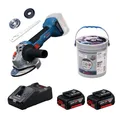 Produktbild: Bosch Akku-Winkelschleifer GWS18V-8 Karton - 2x5Ah GAL18V-160 PRO Trennscheiben