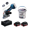 Produktbild: Bosch Akku-Winkelschleifer GWS18V-8 Karton 2x5Ah GAL12V/18V-80 PRO Trennscheiben