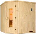 Produktbild: weka Sauna Element-Ecksauna VARBERG 2, BxTxH: 194 x 177 x 199 cm, 68 mm, vorgefertigte Elemente, isolierte Holztür