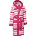 Produktbild: Erwin Müller Kinderbademantel Kinder-Bademantel mit Kapuze, Rückenlänge: 82 cm, Frottier, mit Kapuze, default, Walk-Frottier Streifen rosa Rückenlänge: 82 cm | 134/140