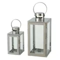 Produktbild: BOLTZE Laterne Caruso 2er Set Silber Windlicht Kerzenhalter Skandinavischer Stil