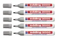 Produktbild: 5 x Edding 3000 Permanent Marker Filzmarker Rundspitze grau