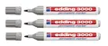 Produktbild: 3 x Edding 3000 Permanent Marker Filzmarker Rundspitze grau