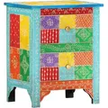 Produktbild: Handbemalter Nachttisch 40×30×50 cm Mango Massivholz - Vidaxl