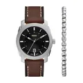 Produktbild: Fossil Herren Analog Quarz Uhr mit Leder Armband FS6081SET