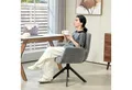 Produktbild: HOMCOM Relaxsessel Drehbar Sessel mit Armlehne, Wolle-Leinenoptik (Loungesessel, 1-St., Polsterstuhl), für Wohnzimmer, Schlafzimmer, Dunkelgrau