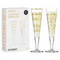 Produktbild: RITZENHOFF 6031006 Champagnerglas 200 ml - Serie Goldnacht Duett Best of 2022, 2 Stück mit Echt-Gold - Made in Germany