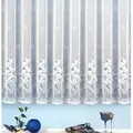 Produktbild: heimtexland Gardine Jacquard Stores Gardine Blumen weiß Fertigstore (1 St), Kräuselband, transparent, Jacquard, Kräuselband für Wunschbreite I Bleiband für schönen Fall weiß 300 cm x 220 cm