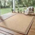 Produktbild: SIMPEX Indoor Outdoor Teppich Wetterfest pflegeleicht im natürlichen Jute-Look, Sisal Teppich Wohnzimmer, Küche, Terrasse, Garten und Balkon, 140x200 cm