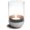 Produktbild: Windlicht Gravity Candle höfats Zinkdruckguss silberfarben, Glas klar, Designer Thomas Kaiser, Christian Wassermann, 13 cm