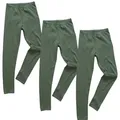 Produktbild: HERMKO Leggings 2720 (Pack, 3er) Kinder Legging, 100 % Bio-Baumwolle, Gummibund, Jungen, Mädchen grün 128