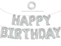 Produktbild: TONIFUL Silber Happy Birthday Ballon Girlande,16 Zoll Silver Folie Happy Birthday Folienballon Luftballon Geburtstagsballon Banner Helium Ballon für Geburtstag Party, Geburtstagsbanner
