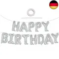 Produktbild: TONIFUL Silber Happy Birthday Ballons Banner Sign,16 Zoll Silver Happy Birthday
