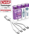 Produktbild: ANSMANN Akku Mignon AA Typ-C Anschluss Li-Ion 1800mAh 1,5V, 4 Stück