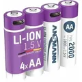 Produktbild: 1x4 Ansmann Lithium Akku Mignon AA 1800mAh + Ladekabel 1312-0036