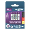 Produktbild: 1x4 Ansmann Lithium Akku Mignon AA 1800mAh + Ladekabel 1312-0036