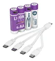Produktbild: ANSMANN AG Akku Mignon AA Typ-C Anschluss Li-Ion 1800mAh 1,5V, 4 Stück Akku