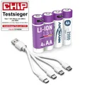 Produktbild: ANSMANN 4x Mignon AA Akkus Li-Ion mit USB Typ-C Anschluss, wiederaufladbar