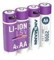 Produktbild: ANSMANN Typ 2000, 4 Stück Mignon AA Akku, Li-Ion, 1.5 Volt, 2000 mAh