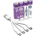 Produktbild: Ansmann Akku AA 1,5V mit USB?C Ladekabel - LR6 Mignon, 1800mAh - 4er Pack
