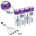 Produktbild: 4er Multipack Ansmann USB-C® Akku Li-Ion 2000 mAh 1.5 V 4 St.