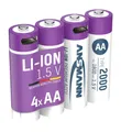 Produktbild: ANSMANN Wiederaufladbarer Lithium-Ionen-Akku AA 1,5V-TIPO 2000 4 UDS 1312-0036