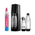 Produktbild: SodaStream Wassersprudler TERRA Vorteilspack mit CO2-Zylinder, 2x 1L spülmaschinenfeste Kunststoff-Flasche und 1x 0,5L spülmaschinenfeste Kunststoff-Flasche, Höhe 44cm, Schwarz