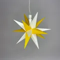 Produktbild: LED-Stern Weiß-Gelb, Batteriefach, ca. 1,5 Mtr. Kabel, Nr 9754 Fernbedien, Timer