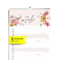 Produktbild: heaven+paper® Familienkalender 2026 3 Spalten | Familienplaner 2026 | Paarkalender & Wandkalender 2026 (21x42 cm) | Planer für Zwei | Mit Feiertagen & Schulferien | Made in Germany