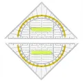 Produktbild: YPYMOD 2 Stück Geodreieck mit Griff 16 cm, Flexibel Geo Kreisschablone, Geeignet für Den Einsatz im Schulbüro